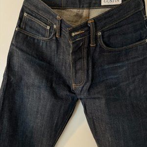 Gustin Jeans Slim Fit Dark Blue Raw Denim Size 33